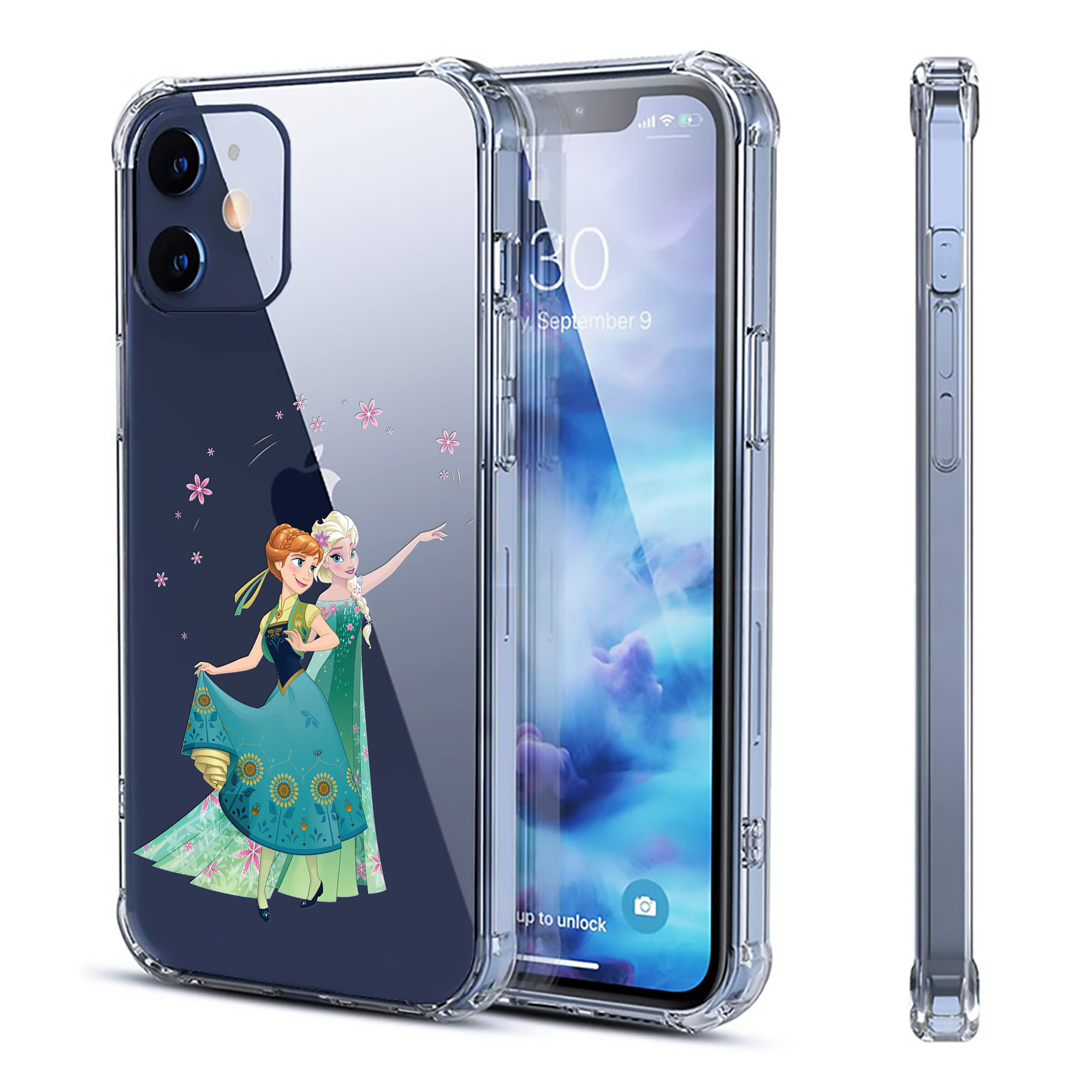 （画像用） アナと雪の女王 アンナ エルサ Frozen Anna Elsa 【iPhone 12シリーズ対応】透明スマホケース（クリアソフトケース）